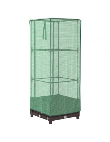 Letto Rialzato con Copertura Serra Effetto Rattan 40x40x123 cm