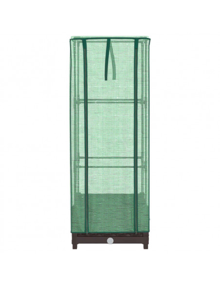 Letto Rialzato con Copertura Serra Effetto Rattan 40x40x123 cm