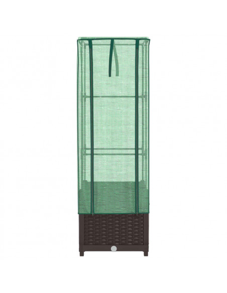 Letto Rialzato con Copertura Serra Effetto Rattan 40x40x139 cm