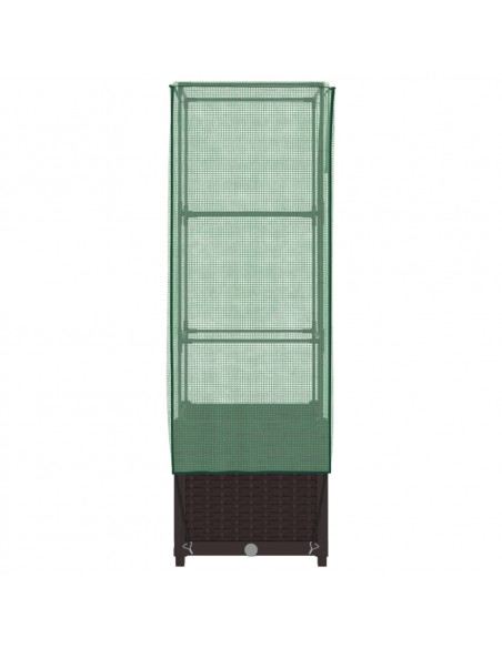 Letto Rialzato con Copertura Serra Effetto Rattan 40x40x139 cm