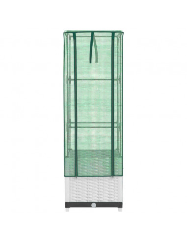 Letto Rialzato con Copertura Serra Effetto Rattan 40x40x139 cm