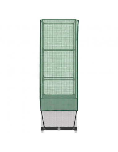 Letto Rialzato con Copertura Serra Effetto Rattan 40x40x139 cm