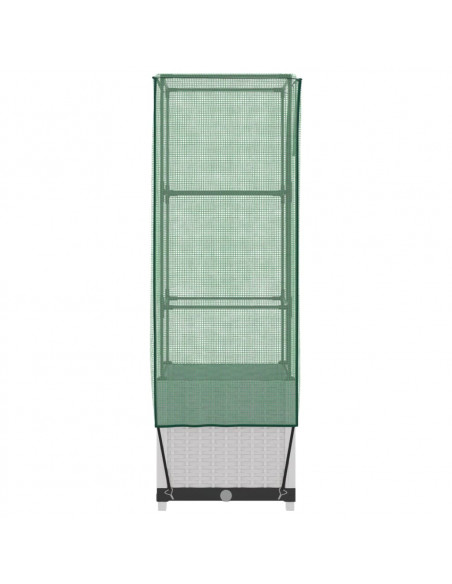 Letto Rialzato con Copertura Serra Effetto Rattan 40x40x139 cm