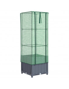 Letto Rialzato con Copertura Serra Effetto Rattan 40x40x139 cm 2