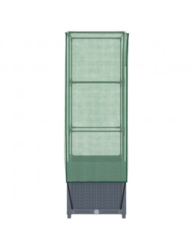 Letto Rialzato con Copertura Serra Effetto Rattan 40x40x139 cm