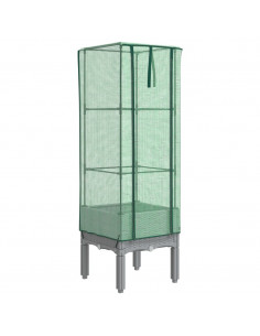 Letto Rialzato con Copertura Serra Effetto Rattan 40x40x140 cm 2