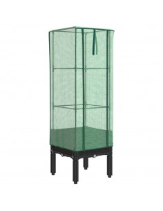 Letto Rialzato con Copertura Serra Effetto Rattan 40x40x140 cm 2