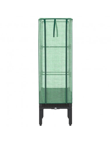 Letto Rialzato con Copertura Serra Effetto Rattan 40x40x140 cm