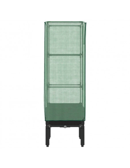 Letto Rialzato con Copertura Serra Effetto Rattan 40x40x140 cm
