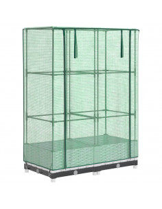 Letto Rialzato con Copertura Serra Effetto Rattan 80x40x123 cm 2