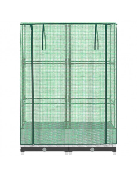 Letto Rialzato con Copertura Serra Effetto Rattan 80x40x123 cm