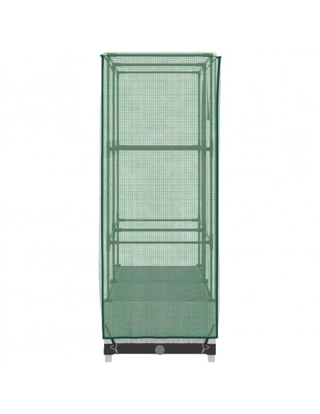 Letto Rialzato con Copertura Serra Effetto Rattan 80x40x123 cm