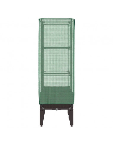 Letto Rialzato con Copertura Serra Effetto Rattan 80x40x140 cm