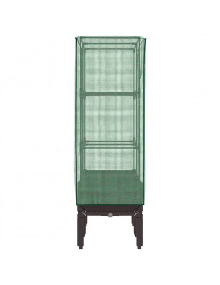 Letto Rialzato con Copertura Serra Effetto Rattan 80x40x140 cm