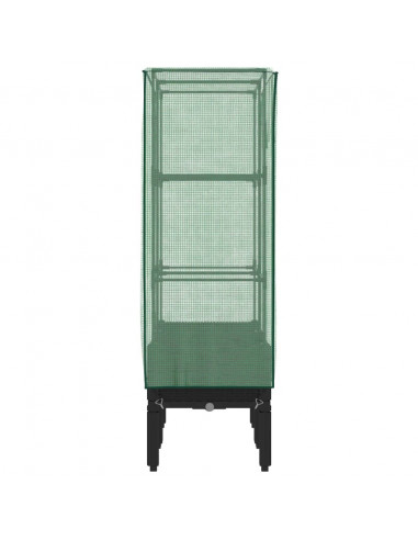 Letto Rialzato con Copertura Serra Effetto Rattan 80x40x140 cm