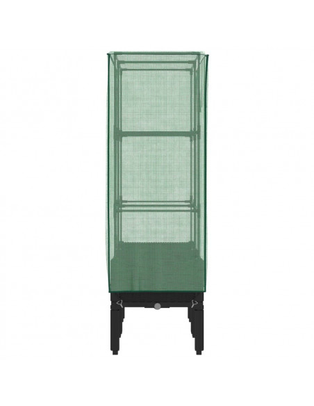 Letto Rialzato con Copertura Serra Effetto Rattan 80x40x140 cm