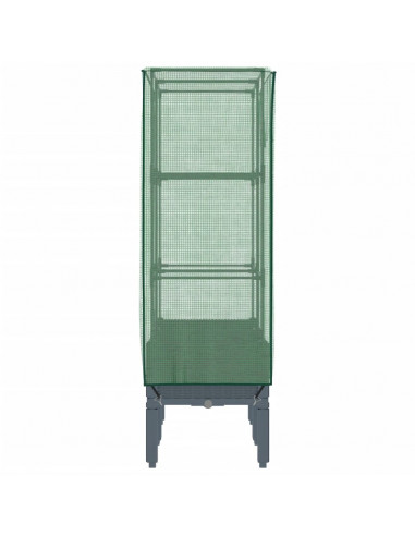 Letto Rialzato con Copertura Serra Effetto Rattan 80x40x140 cm