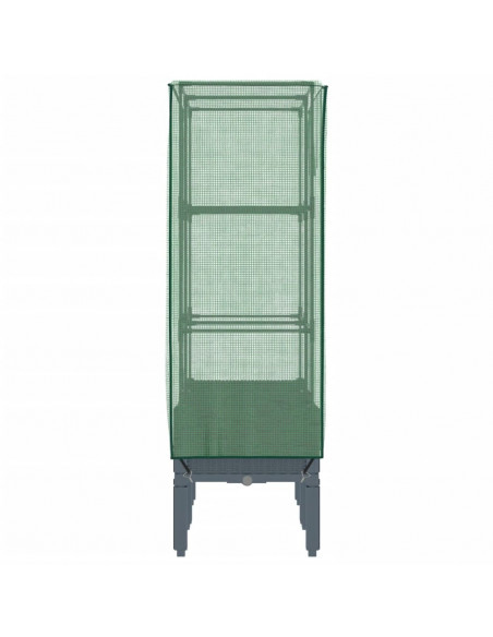 Letto Rialzato con Copertura Serra Effetto Rattan 80x40x140 cm