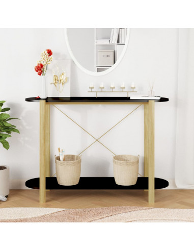 Tavolino Consolle Nero 110x38x75 cm in Legno Multistrato