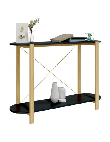 Tavolino Consolle Nero 110x38x75 cm in Legno Multistrato