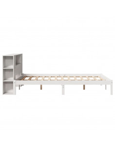 Letto Libreria senza Materasso Bianco 160x200 cm Legno di Pino 2