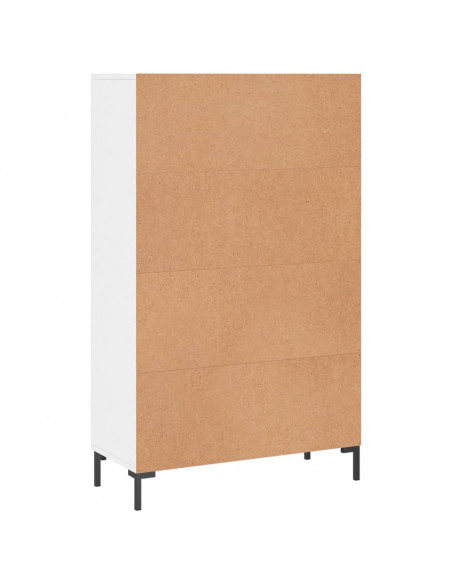 Credenza Bianco Lucido 69,5x31x115 cm in Legno Multistrato