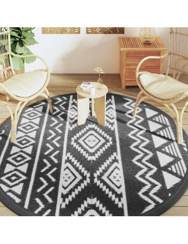 Tappeto da Esterni Nero Ø200 cm in PP