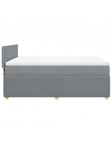 Giroletto a Molle con Materasso Grigio Chiaro 160x200cm Tessuto