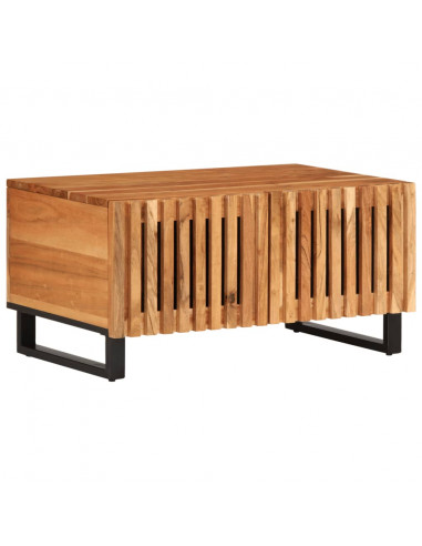 Tavolino da Salotto 80x51x40 cm in Legno Massello di Acacia