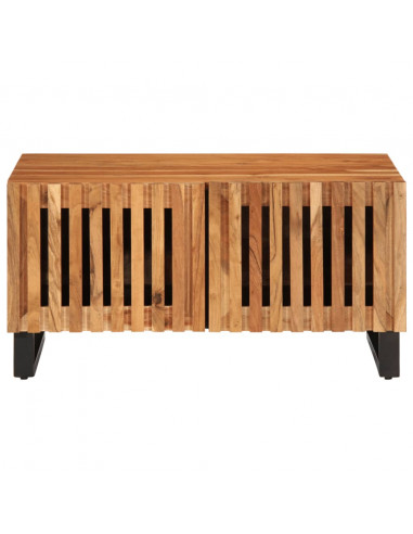 Tavolino da Salotto 80x51x40 cm in Legno Massello di Acacia