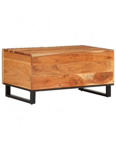 Tavolino da Salotto 80x51x40 cm in Legno Massello di Acacia