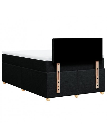 Giroletto a Molle con Materasso Nero 120x200 cm in Tessuto