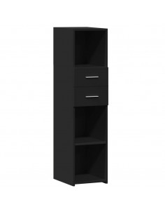 Credenza Nera 30x42,5x124 cm in Legno Multistrato 2