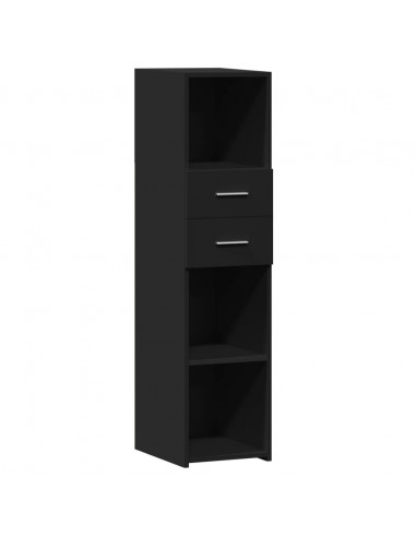 Credenza Nera 30x42,5x124 cm in Legno Multistrato