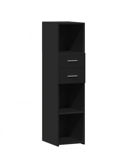 Credenza Nera 30x42,5x124 cm in Legno Multistrato