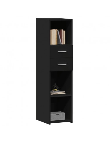 Credenza Nera 30x42,5x124 cm in Legno Multistrato