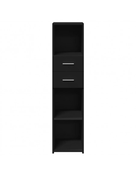 Credenza Nera 30x42,5x124 cm in Legno Multistrato
