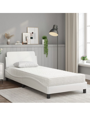 Letto con Materasso Bianco 80x200 cm in Similpelle