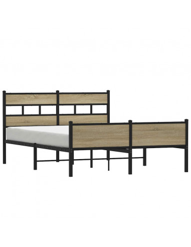 Giroletto senza Materaso in Metallo Rovere Sonoma 160x200 cm