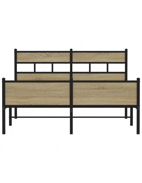 Giroletto senza Materaso in Metallo Rovere Sonoma 160x200 cm
