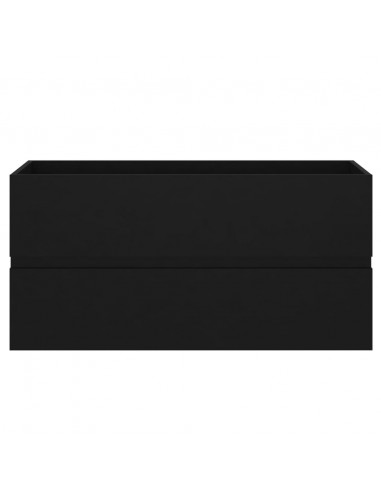 Mobile con Lavabo Integrato Nero in Legno Multistrato