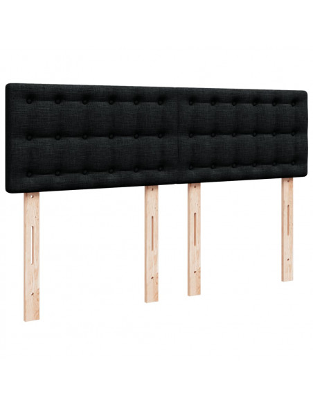 Giroletto a Molle con Materasso Nero 160x200 cm in Tessuto