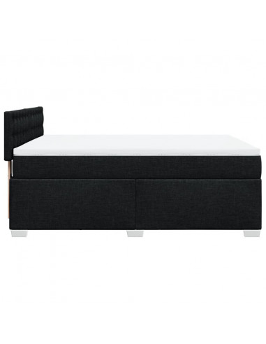 Giroletto a Molle con Materasso Nero 160x200 cm in Tessuto