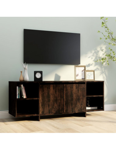Mobile Porta TV Rovere Fumo 130x35x50 cm in Truciolato