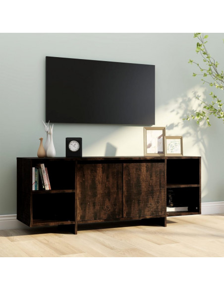 Mobile Porta TV Rovere Fumo 130x35x50 cm in Truciolato