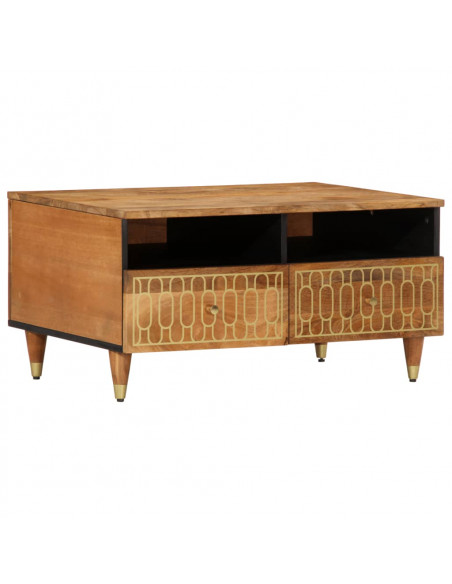 Tavolino da Salotto 80x54x40 cm in Legno Massello di Mango