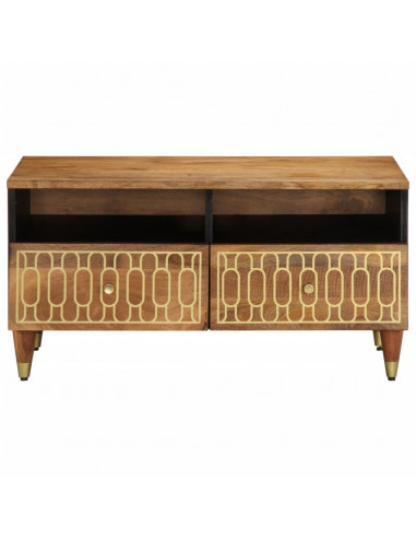 Tavolino da Salotto 80x54x40 cm in Legno Massello di Mango