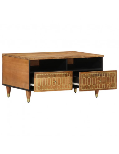 Tavolino da Salotto 80x54x40 cm in Legno Massello di Mango