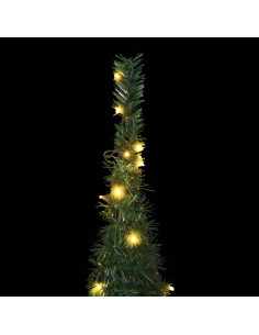 Albero di Natale Artificiale Apribile Preilluminato Verde 150cm