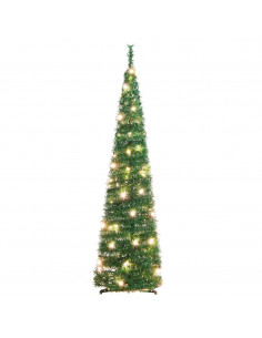 Albero di Natale Artificiale Pop-up con 50 LED Verde 120 cm